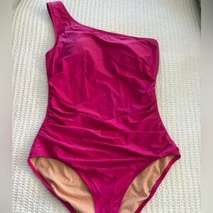 J. Crew Pink One-Shoulder Women’s One Piece